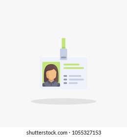 ID card vector icon. Identification symbol. Business card illustration