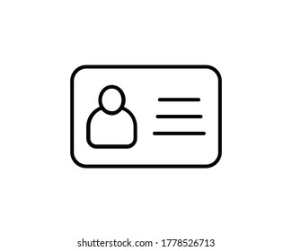 ID card vector icon. Identification card flat sign design. EPS 10 ID card pictogram sign. Member card symbol pictogram. VIP person icon