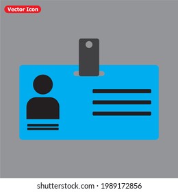 ID card vector icon. Identification card flat sign design. EPS 10