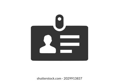 Icono vectorial de tarjeta de identificación. Diseño de señas planas de tarjeta de identificación. Signo del pictograma de la tarjeta de identificación EPS 10. Pictograma de símbolo de tarjeta de miembro. icono de persona VIP