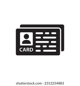 ID card vector icon. Identification card flat sign design. ID card symbol pictogram sign. Member card symbol. VIP person icon. UX UI icon