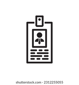 ID card vector icon. Identification card flat sign design. ID card symbol pictogram sign. Member card symbol. VIP person icon. UX UI icon
