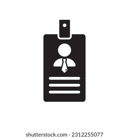 Icono vectorial de tarjeta de identificación. Diseño de señas planas de tarjeta de identificación. símbolo de la tarjeta de identificación símbolo pictograma. Símbolo de tarjeta de miembro. Icono de persona VIP. icono de interfaz de usuario de UX