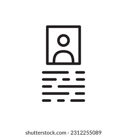 ID card vector icon. Identification card flat sign design. ID card symbol pictogram sign. Member card symbol. VIP person icon. UX UI icon