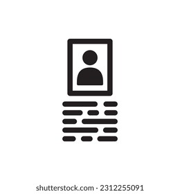 ID card vector icon. Identification card flat sign design. ID card symbol pictogram sign. Member card symbol. VIP person icon. UX UI icon