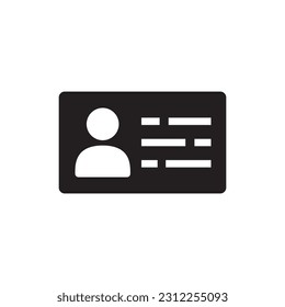 ID card vector icon. Identification card flat sign design. ID card symbol pictogram sign. Member card symbol. VIP person icon. UX UI icon