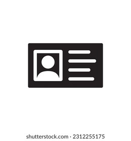 ID card vector icon. Identification card flat sign design. ID card symbol pictogram sign. Member card symbol. VIP person icon. UX UI icon
