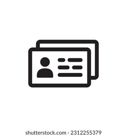 ID card vector icon. Identification card flat sign design. ID card symbol pictogram sign. Member card symbol. VIP person icon. UX UI icon