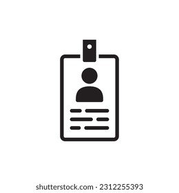 ID card vector icon. Identification card flat sign design. ID card symbol pictogram sign. Member card symbol. VIP person icon. UX UI icon