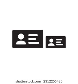 ID card vector icon. Identification card flat sign design. ID card symbol pictogram sign. Member card symbol. VIP person icon. UX UI icon