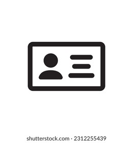 ID card vector icon. Identification card flat sign design. ID card symbol pictogram sign. Member card symbol. VIP person icon. UX UI icon