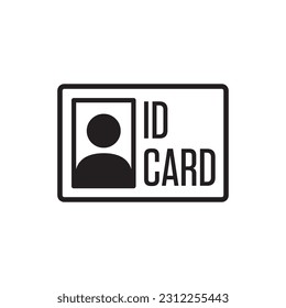 ID card vector icon. Identification card flat sign design. ID card symbol pictogram sign. Member card symbol. VIP person icon. UX UI icon