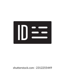 ID card vector icon. Identification card flat sign design. ID card symbol pictogram sign. Member card symbol. VIP person icon. UX UI icon