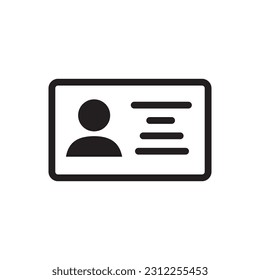 ID card vector icon. Identification card flat sign design. ID card symbol pictogram sign. Member card symbol. VIP person icon. UX UI icon