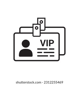 ID card vector icon. Identification card flat sign design. ID card symbol pictogram sign. Member card symbol. VIP person icon. UX UI icon