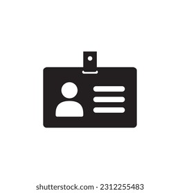 ID card vector icon. Identification card flat sign design. ID card symbol pictogram sign. Member card symbol. VIP person icon. UX UI icon