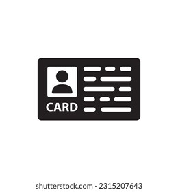ID card vector icon. Identification card flat sign design. ID card symbol pictogram sign. Member card symbol. VIP person icon. UX UI icon