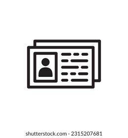 Icono vectorial de tarjeta de identificación. Diseño de señas planas de tarjeta de identificación. símbolo de la tarjeta de identificación símbolo pictograma. Símbolo de tarjeta de miembro. Icono de persona VIP. icono de interfaz de usuario de UX