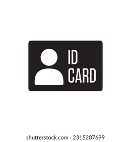 Icono vectorial de tarjeta de identificación. Diseño de señas planas de tarjeta de identificación. símbolo de la tarjeta de identificación símbolo pictograma. Símbolo de tarjeta de miembro. Icono de persona VIP. icono de interfaz de usuario de UX