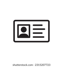 ID card vector icon. Identification card flat sign design. ID card symbol pictogram sign. Member card symbol. VIP person icon. UX UI icon