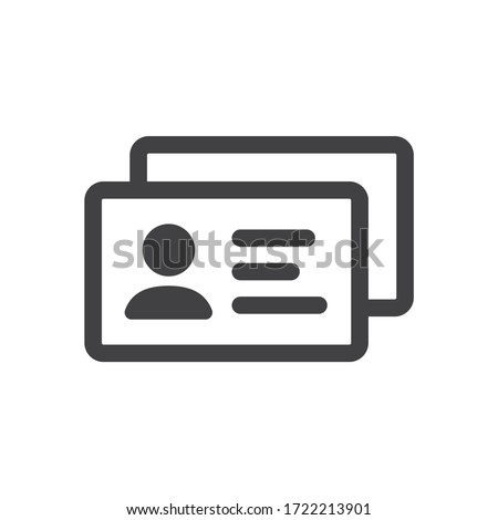 ID card vector icon. Identification card flat sign design. EPS 10 ID card pictogram sign. Member card symbol pictogram. VIP person icon