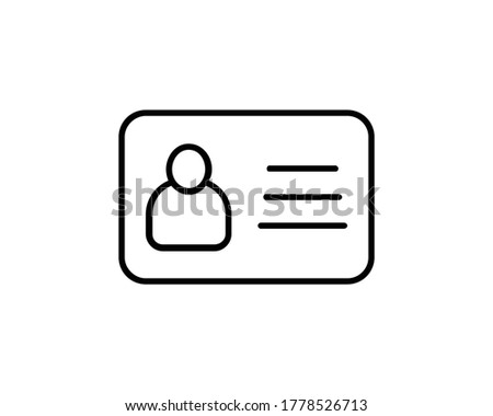 ID card vector icon. Identification card flat sign design. EPS 10 ID card pictogram sign. Member card symbol pictogram. VIP person icon