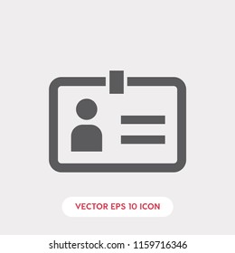 Id card vector icon, identify symbol