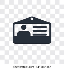 Id card vector icon isolated on transparent background, Id card logo concept