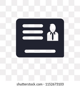 Id card vector icon isolated on transparent background, Id card logo concept