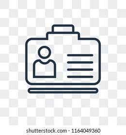 Id card vector icon isolated on transparent background, Id card logo concept