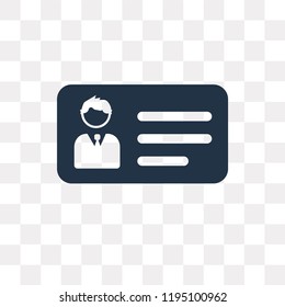 Id card vector icon isolated on transparent background, Id card transparency concept can be used web and mobile