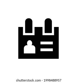 Id card vector icon, isolated on white background