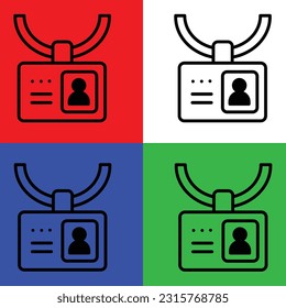 Icono vector de tarjeta de identificación, estilo lineal, aislado en fondo blanco.