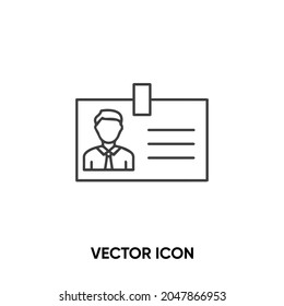 Id card vector icon. Modern, simple flat vector illustration for website or mobile app.Identification card symbol, logo illustration. Pixel perfect vector graphics	