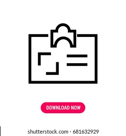 Id card vector icon. The outlined symbol of data card. Simple, modern flat vector illustration for mobile app, website or desktop app   