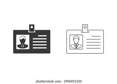 ID card vector icon set, identification card icon, personal identification card symbol