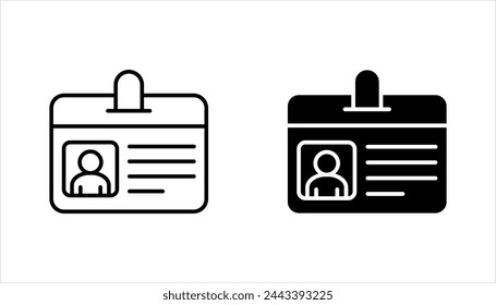 ID card vector icon set, personal identification card symbol, vector illustration on white background