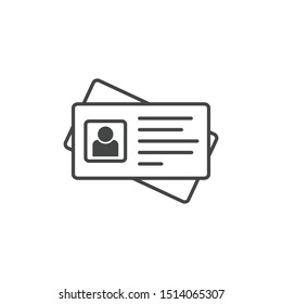 ID Card vector icon. ID Card icon template color editable.Security badge sign symbol vector sign isolated on white background.