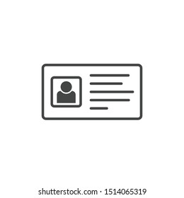 ID Card vector icon. ID Card icon template color editable.Security badge sign symbol vector sign isolated on white background.
