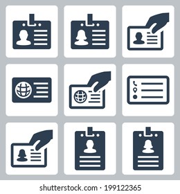 ID card vector icons set