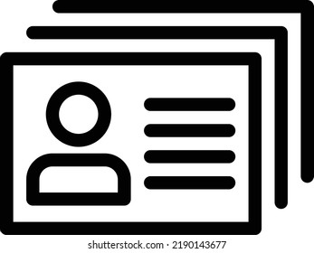 id card Vector illustration on a transparent background.Premium quality symbols.Thin line vector   icon for concept and graphic design.