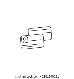 id card vector ilustration.linear style sign for mobile concept and web design. Identification card simple line vector icon. Symbol, logo illustration. Pixel perfect vector graphics.
