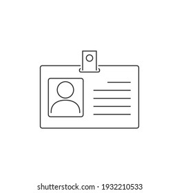 ID card vector line icon, identification card icon, personal identification card symbol