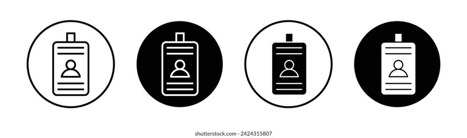ID Card Vector Line Icon Illustration.