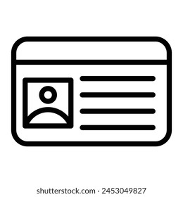 Id Card Vector Line Icon Design