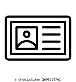 Id Card Vector Line Icon Design