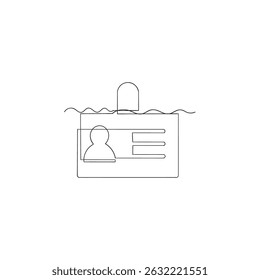 ID card vector line icon identification card icon personal identification card symbols continuous line