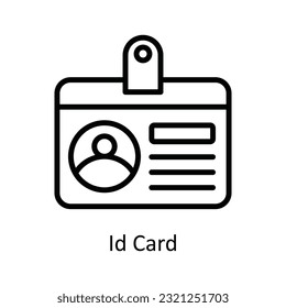 Id Card Vector  outline Icon Design illustration. Cyber security  Symbol on White background EPS 10 File