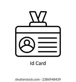 ID Card vector outline Icon Design illustration. Business And Management Symbol on White background EPS 10 File