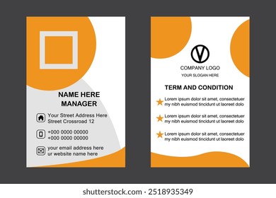 Diseño de Plantilla de Vector de tarjeta de identificación.